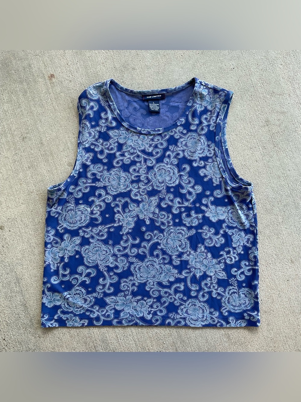 Y2K The Limited blue paisley tank top Size L